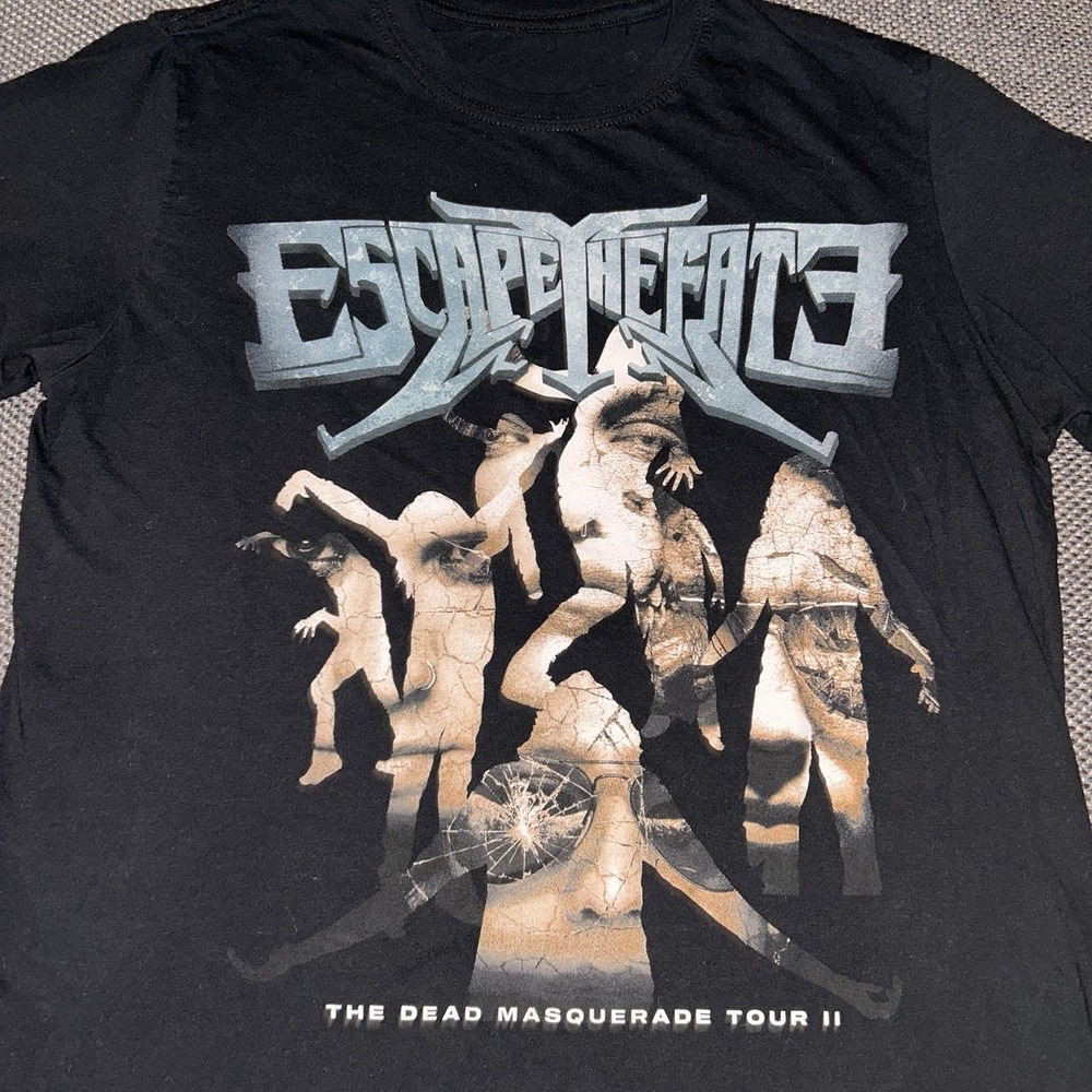 Escape The Fate The Dead Masquerade Tour II Concert Black Grunge T-shirt Mens M